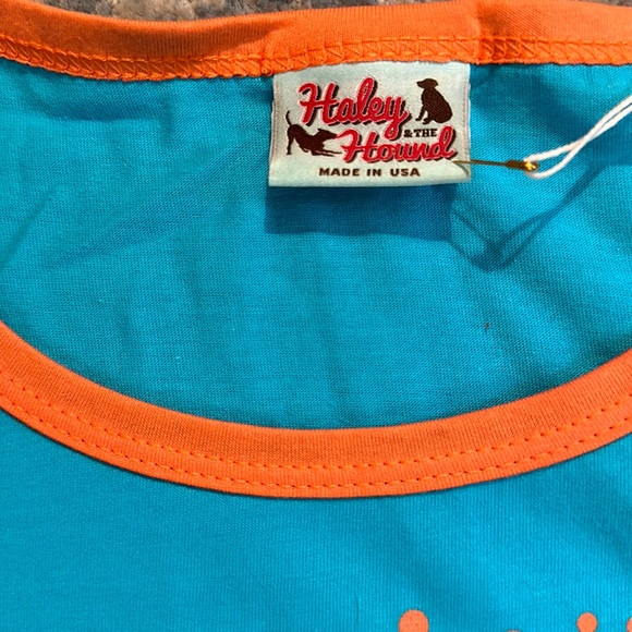 Haley and the Hound Amelia T-Shirt Dress - Turtle - blue and orange - XS NEW - Picture 4 of 7